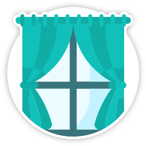 Jacqui's Curtains & Blinds Logo Icon